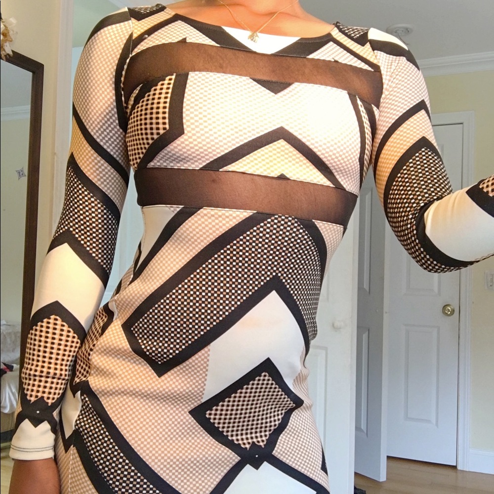 Tribal Knee length bodycon dress